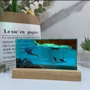 Handcrafted Whale Shark Epoxy Night Light — 3D Deep-Sea Designs